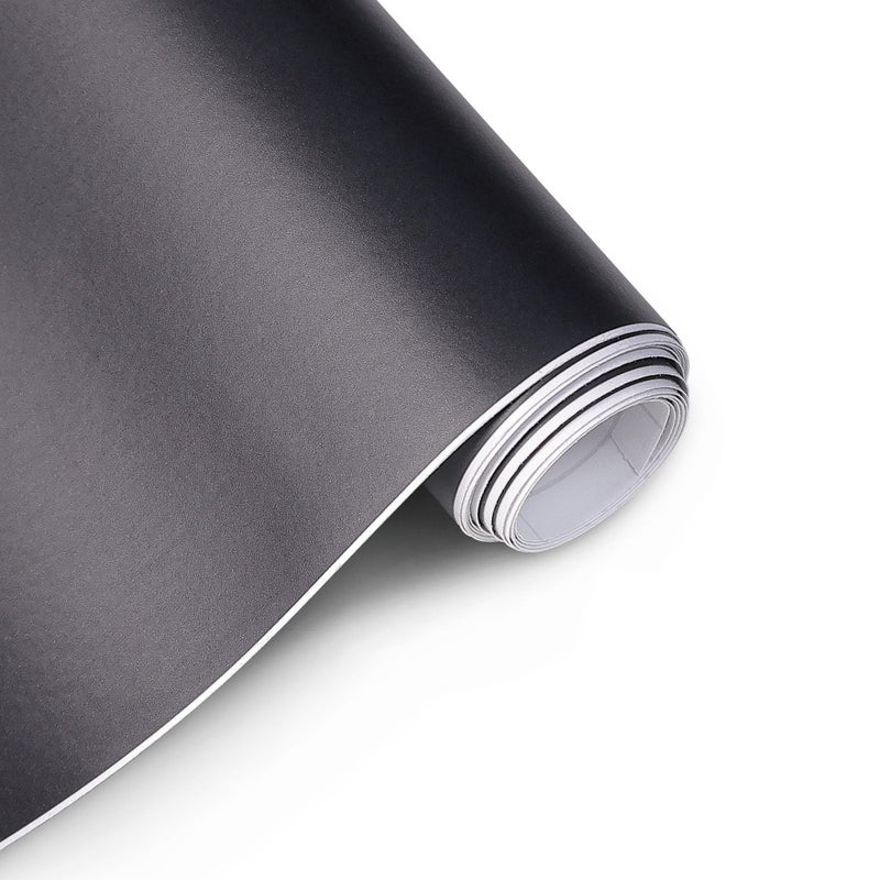 Lypumso Matte Black Car Vinyl Wrap Film with Bubble Free Air Release Technology, Self Adhesive Automotive Decal Sheet for Cars Moto DIY Interior Exterior 10ft x 1ft - Image 1